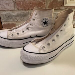 Converse Chuck Taylor All Star White High Top Sneakers Women US 9 Needs Laces